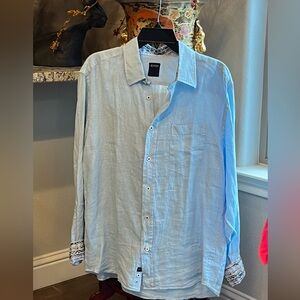 Unisex linen button down top by Benson
